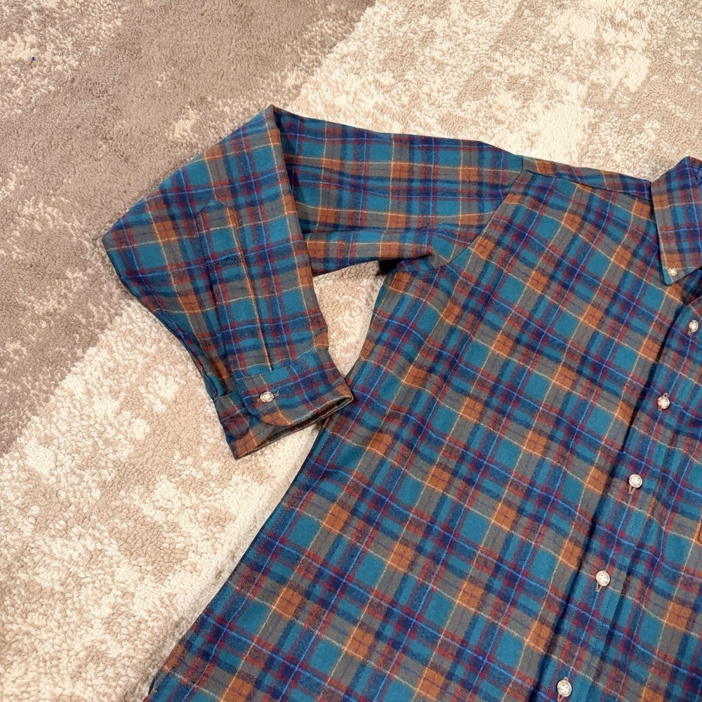 Vintage Pendleton 100% Virgin Wool Men's Medium Plaid Long Sleeve Flannel Work - Picture 3 of 10